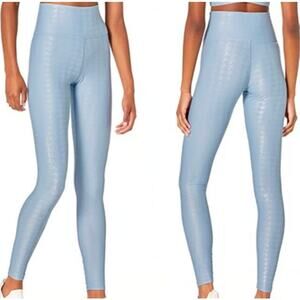 Carbon38 High Rise Full-Length Legging Yoga Houndstooth Takara Shine Blue Small